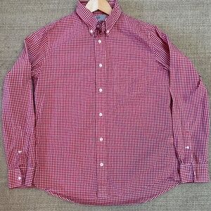 Jack Smith Mens Long Sleeve Button Down Red White Gingham Shirt Sz Large Prep